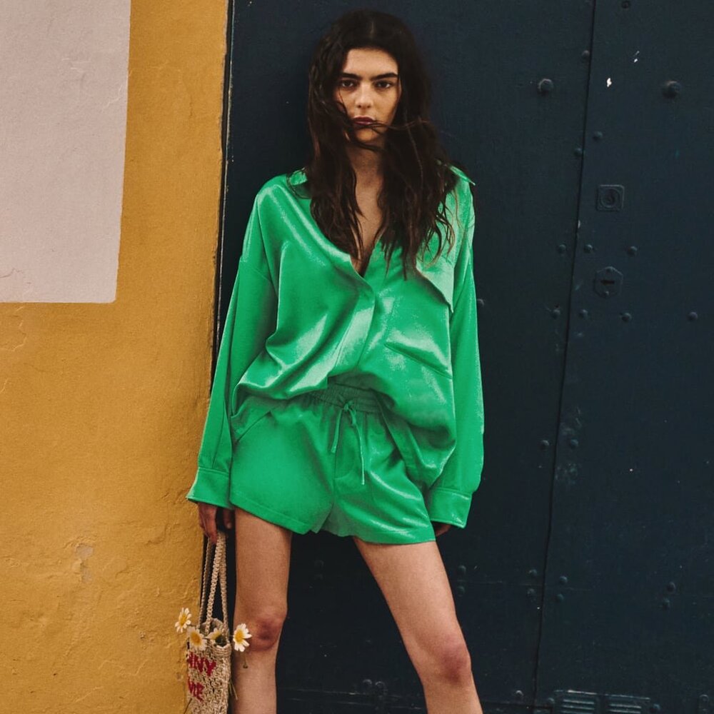 Zara Green Cocktail Skirt Set